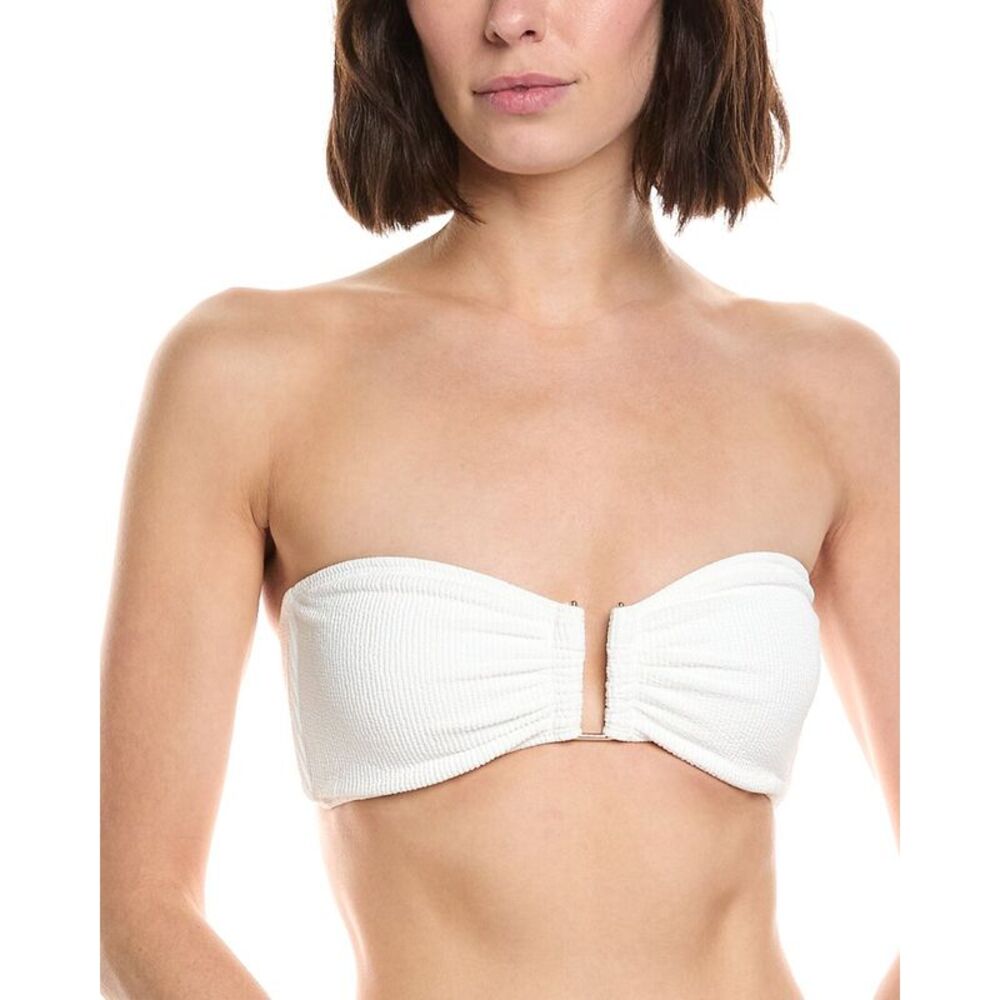Milly Womens  Solid Texture Bandeau Top, White